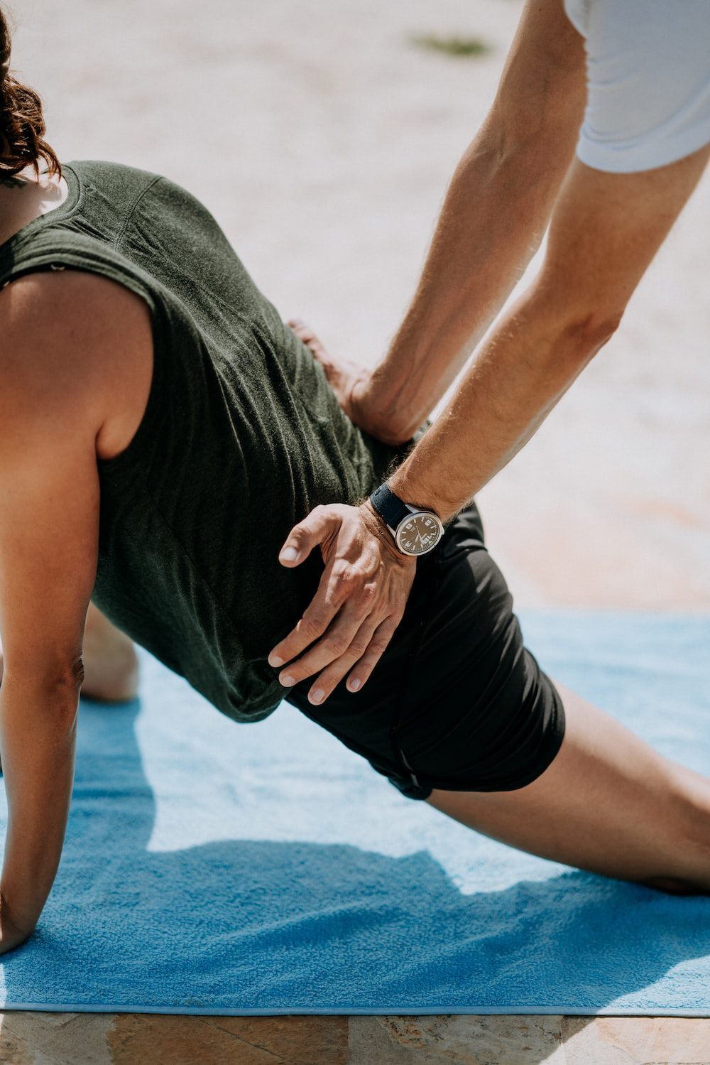 A physiotherapist providing treatment.