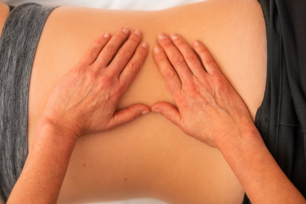 Person getting a deep tissue massage